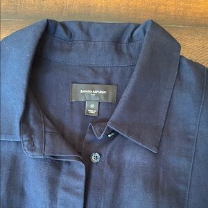 Banana Republic Blue Linen Jumpsuit